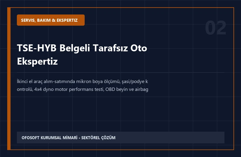 TSE-HYB Belgeli Tarafsız Oto Ekspertiz
