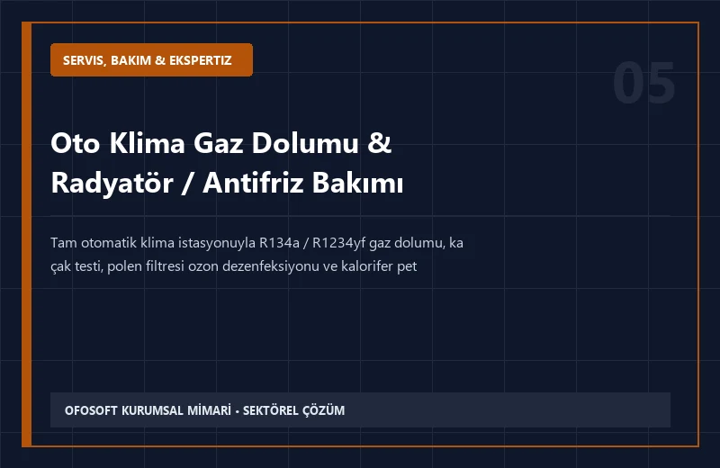 Oto Klima Gaz Dolumu & Radyatör / Antifriz Bakımı