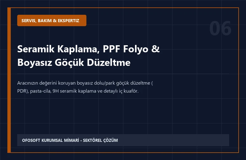 Seramik Kaplama, PPF Folyo & Boyasız Göçük Düzeltme