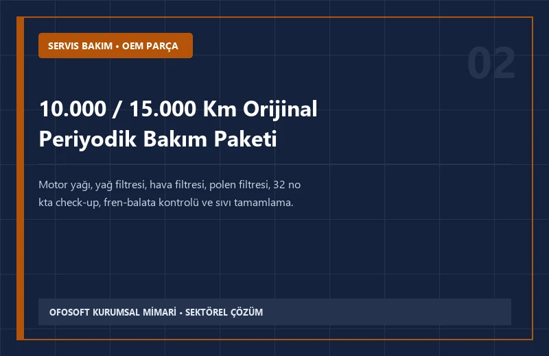 10.000 / 15.000 Km Orijinal Periyodik Bakım Paketi