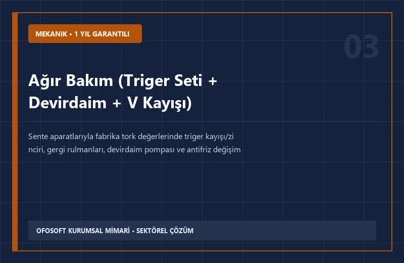 Ağır Bakım (Triger Seti + Devirdaim + V Kayışı)