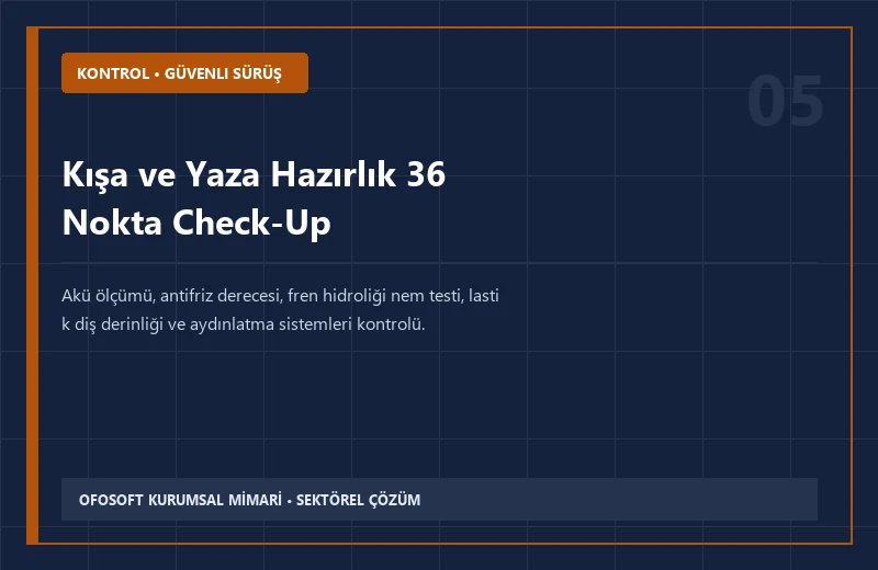 Kışa ve Yaza Hazırlık 36 Nokta Check-Up